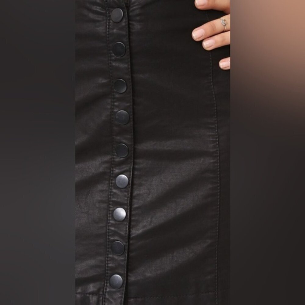 FREE PEOPLE Oh Snap Vegan Leather Miniskirt 8 - Picture 11 of 12